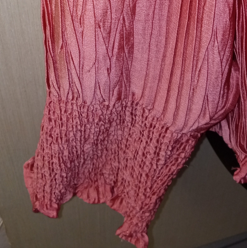 Pleated Pink Ruffled Blouse NWT - Picture 8 of 8